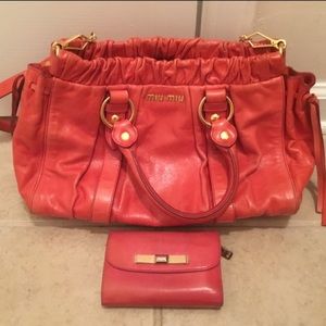 MIU MIU Calfskin Vitello Lux  & Wallet EC